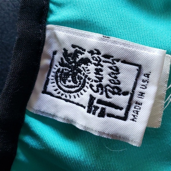 Bikini Bottoms Two-Fer Turquoise-Black Size Medium EUC - Picture 3 of 12